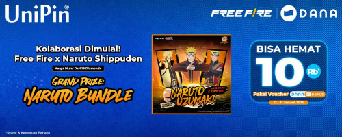 Jan – Top up diamonds Free Fire di UniPin Bisa Hemat Rp 10,000 & Kolaborasi Free Fire x Naruto Shippuden Dimulai!